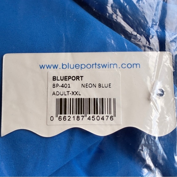 Men's Blueport By Le Club Swim Trunks Neon Blue XXL - Picture 5 of 8